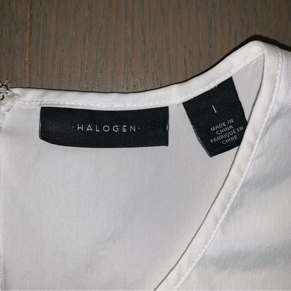 Halogen White Asymmetrical Sleeveless Blouse - Picture 2 of 4